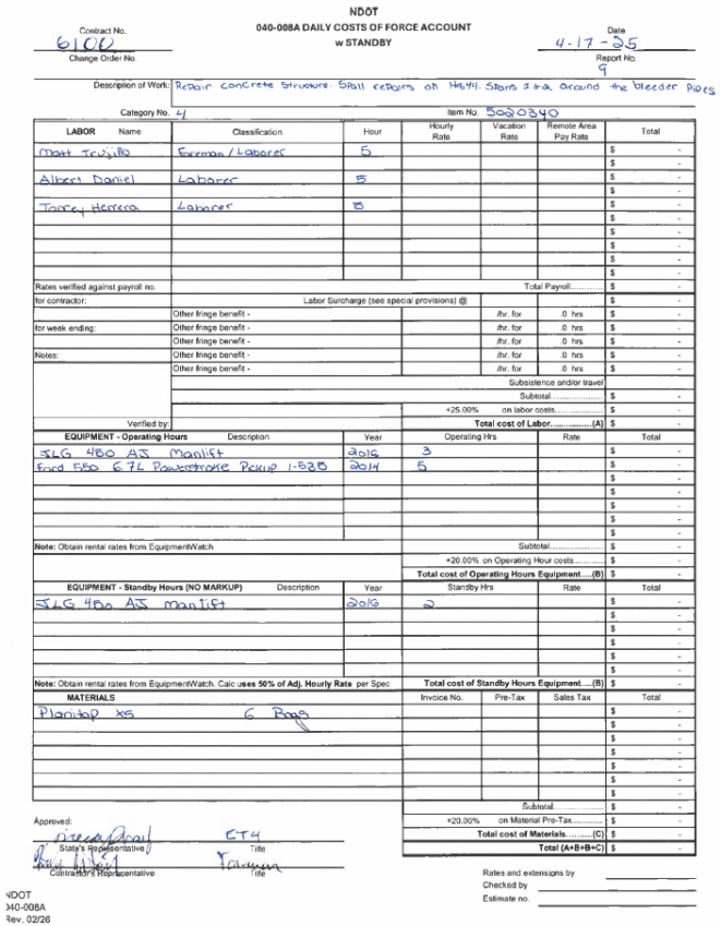 Part Iv Material Account Form.pdf Inspector’s Responsibilities